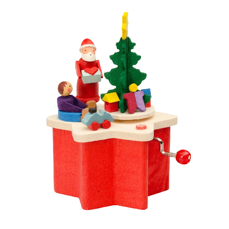 Crank Santa Claus Music Box by Graupner Holzminiaturen