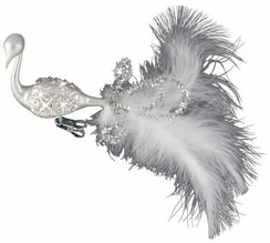 Crystal Feathers Bird Ornament Encrusted with Swarovski Crystals by Inge Glas of Germany