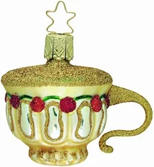 Cup of Roses Tea Cup Ornament by Inge Glas of Germany