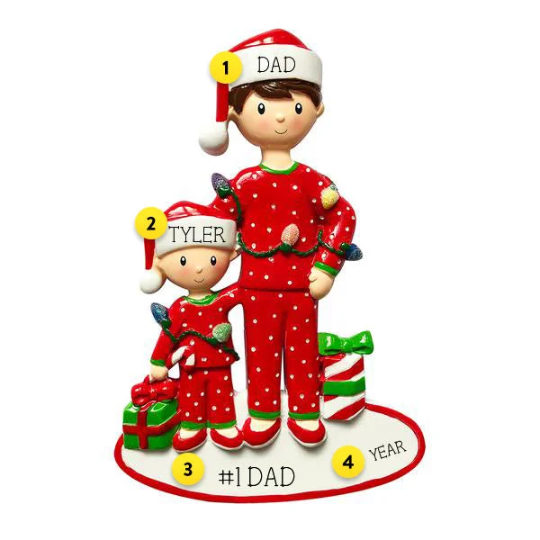 Personalized Dad with One Child Ornament