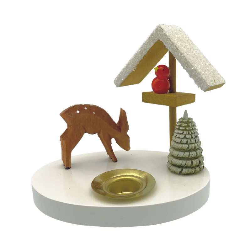 Deer with Bird House Candle Holder by Volker Zenker