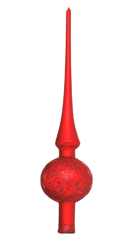 Delights Finial Tree Topper, matte red, 30cm by Inge Glas of Germany