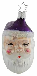 Double Sided Santa Head Ornament by Inge Glas of Germany