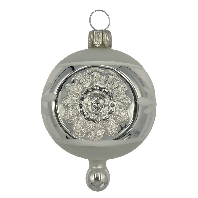 Double small Reflector with Holly Ornament by Glas Bartholmes