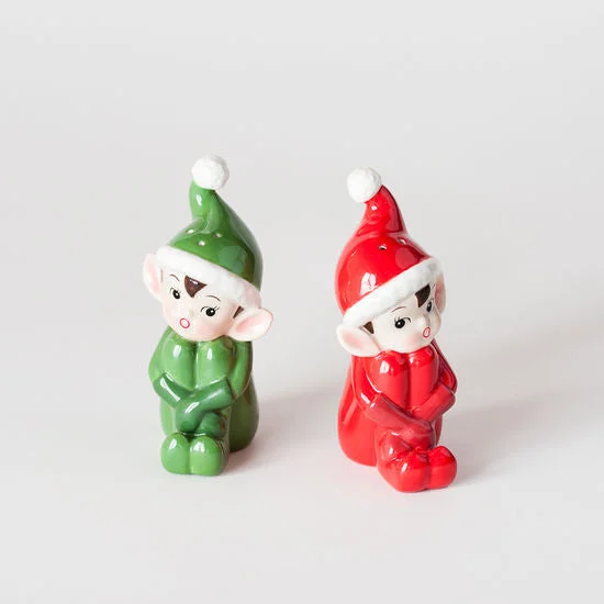 Holiday Elf Salt & Pepper Shakers