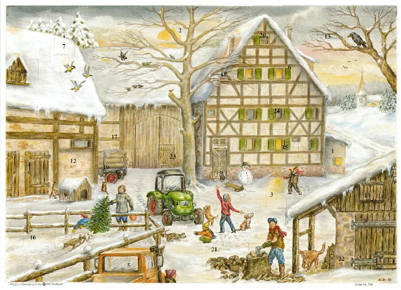 Farm with Tractor Advent Calendar by Richard Sellmer Verlag