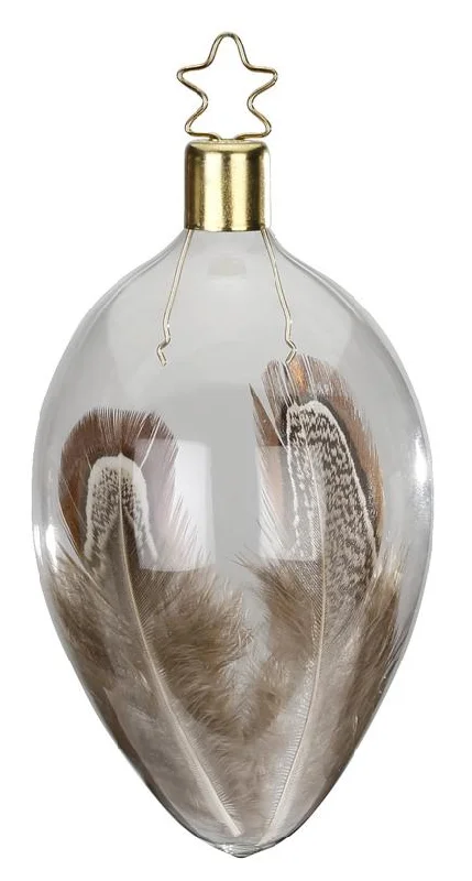 Feathery Egg Ornament by Inge Glas of Germany