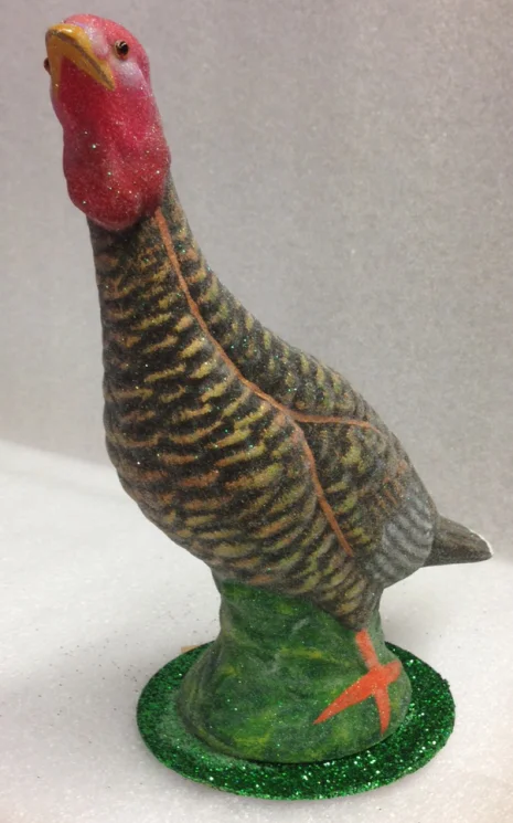 Female Turkey Paper Mache Candy Container by Ino Schaller