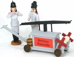 Firemen with Wagon - Set of 3