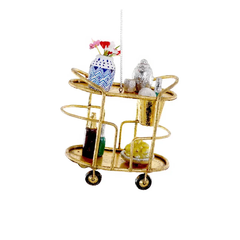 Glam Bar Cart Ornament 4.5"