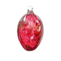 Mouthblown Glass Egg, Ruby Ornament  by Richard Mahr GmbH