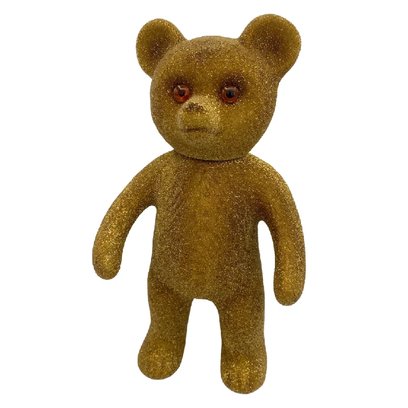 One-of-a-Kind Gold Beaded Teddy Bear by Ino Schaller