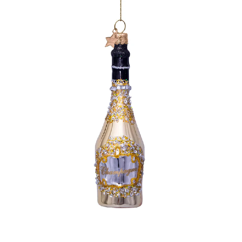 Gold Champagne Bottle Ornament