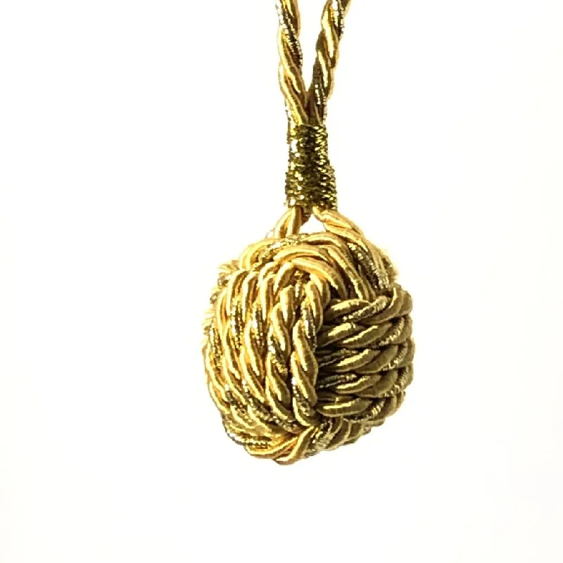 Gold Nautical Christmas Ball Ornament Metallic Monkey Fist