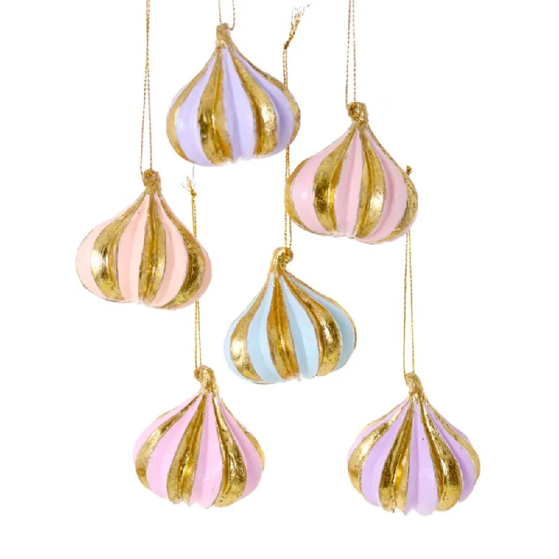 Gold / Pastel Meringue Ornament 2"