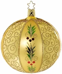 Golden Glamour, Ball Ornament by Inge Glas of Germany