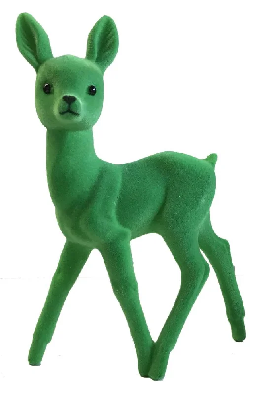 Deer, green flocked, Plastic Figure by Ino Schaller