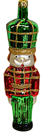 Green and Red Plaid Nutcracker Ornament by Old German Christmas