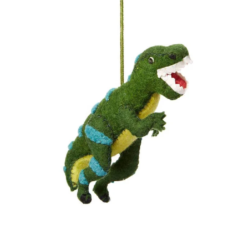 Green T-Rex Felt Ornament