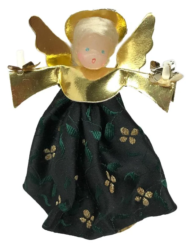 Green Wax Clip-On Angel Ornament by Margarete and Leonore Leidel in Iffeldorf