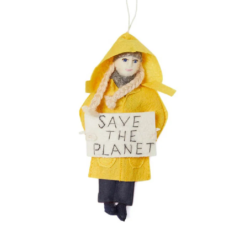 Greta Thunberg "Save the Planet" Felt Ornament