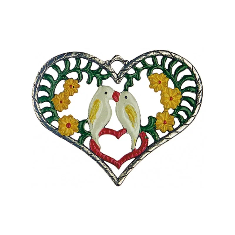 Heart with Doves Ornament by Kuehn Pewter