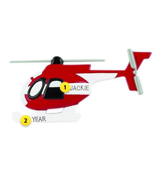 Personalized Helicopter Ornament