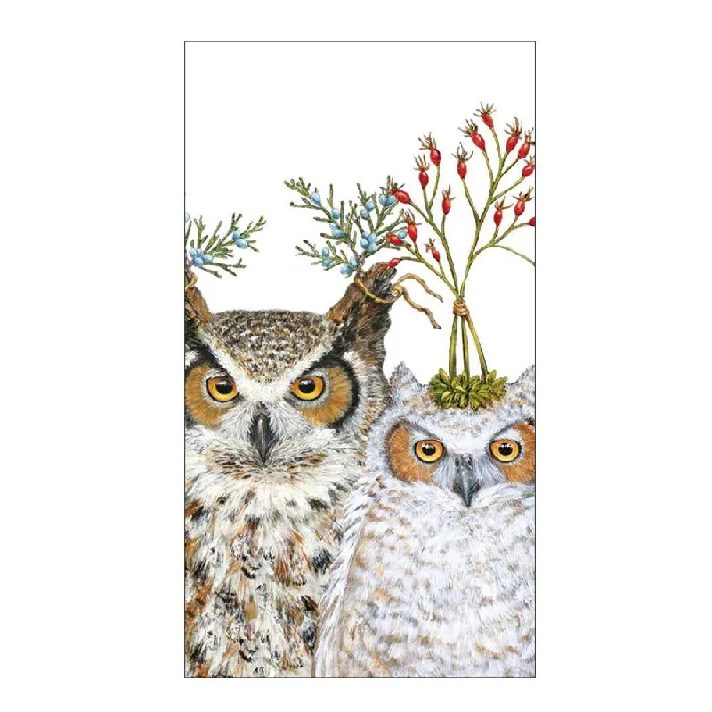 Holiday Hoot Owl Paper Guest Towels - Buffet Napkins