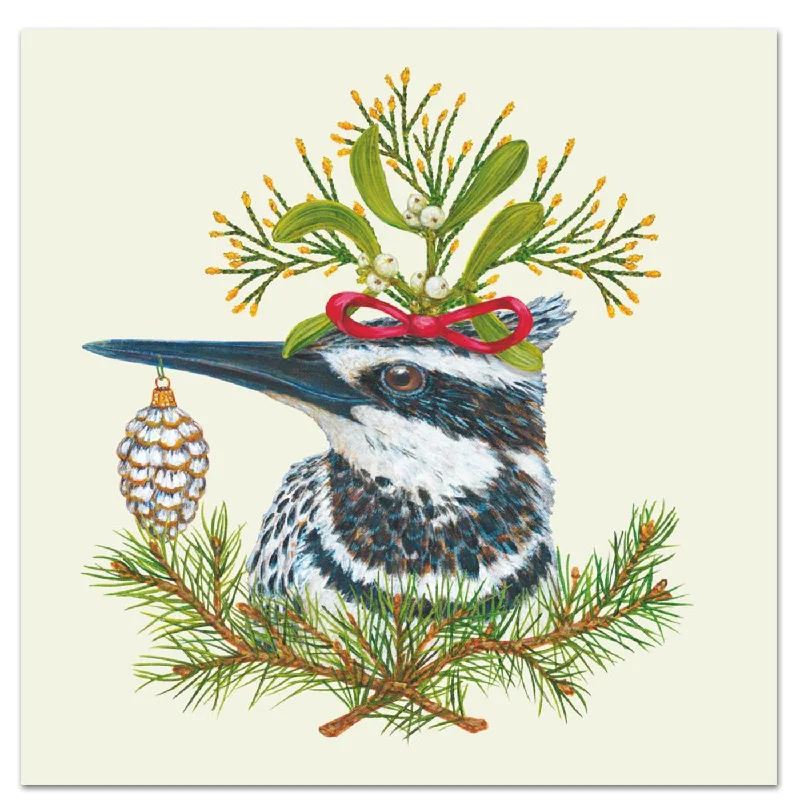 Holiday Kingfisher Bird Paper Luncheon Napkins by Vicki Sawyer