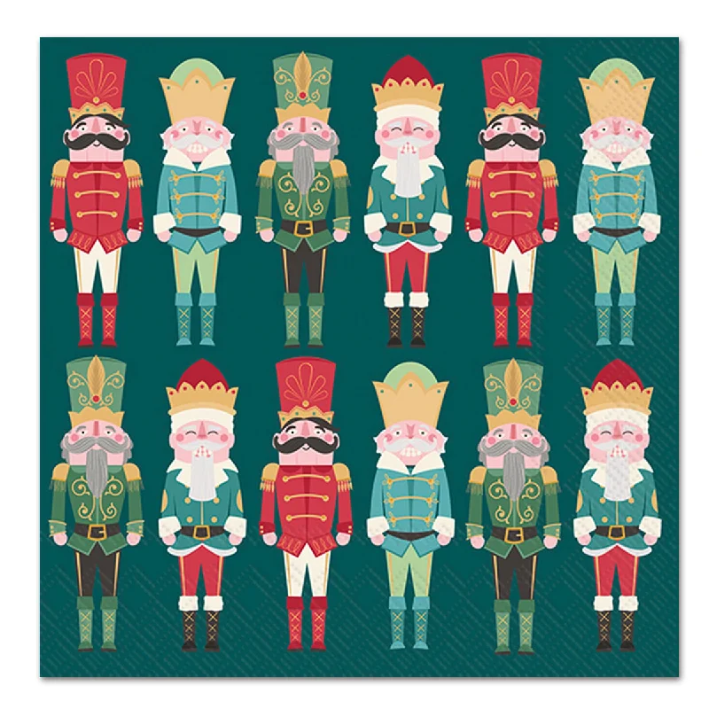 Holiday Nutcrackers Evergreen Paper Luncheon Napkins