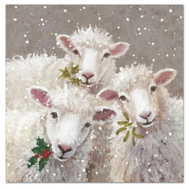 Holiday Sheep Paper Luncheon Napkins