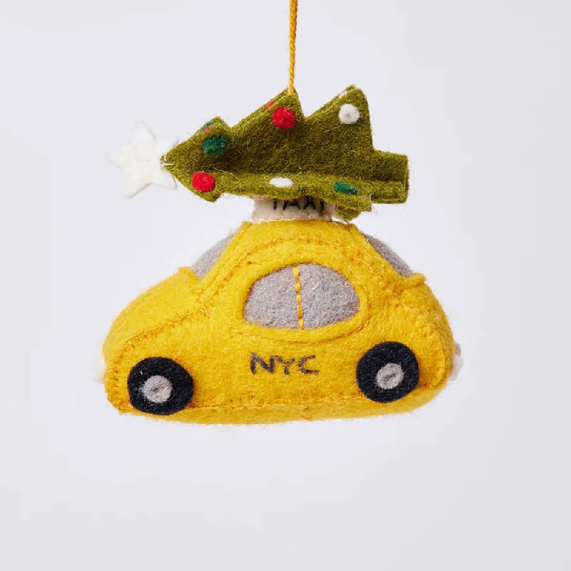 Holiday Taxi Ornament 3.5"