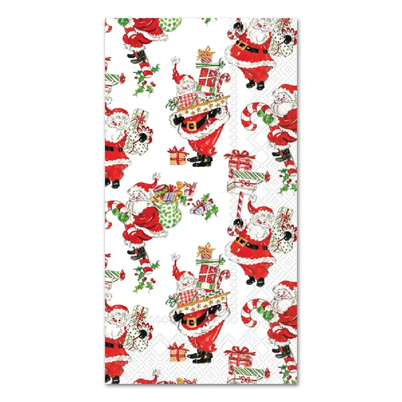 Holly Jolly Santas Paper Guest Towels - Buffet Napkins