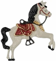 Horse, Painted on Both Sides Pewter Ornament by Kuehn Pewter