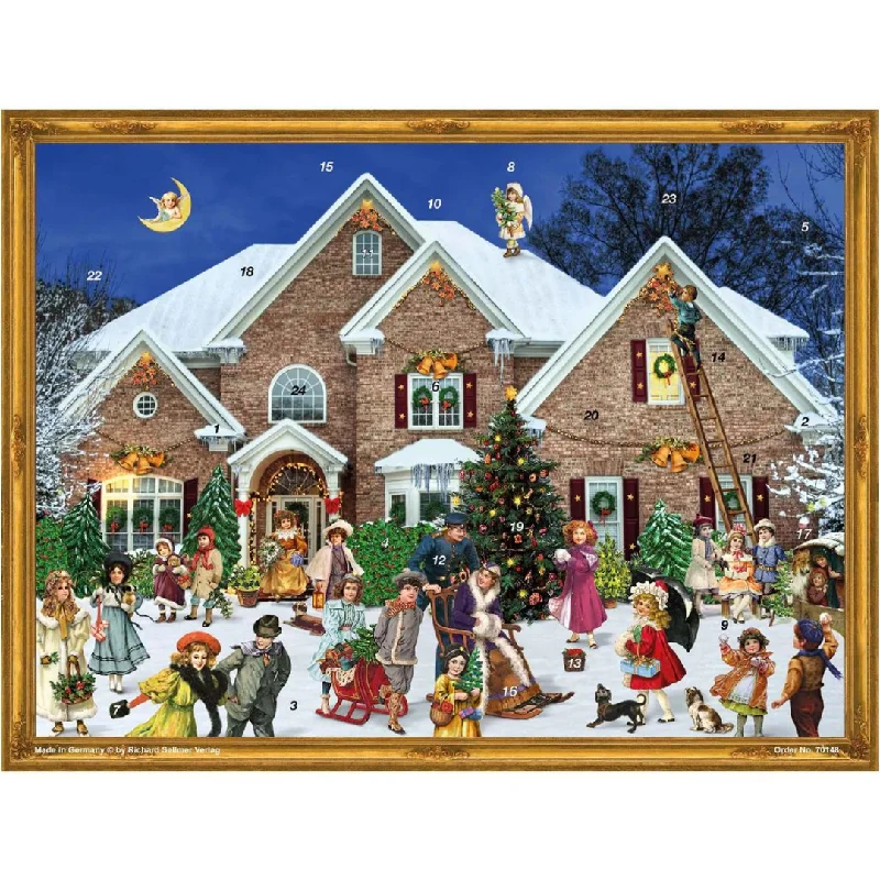 House with Children Out Front Advent Calendar by Richard Sellmer Verlag