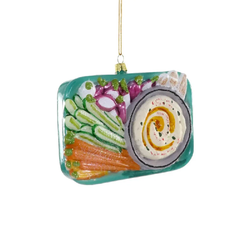 Hummus Platter Ornament, 5.25"