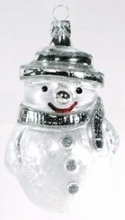 Ice White Snowman Ornament by Old German Christmas