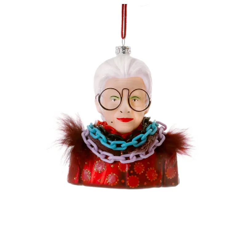 Iris Apfel Ornament 4"