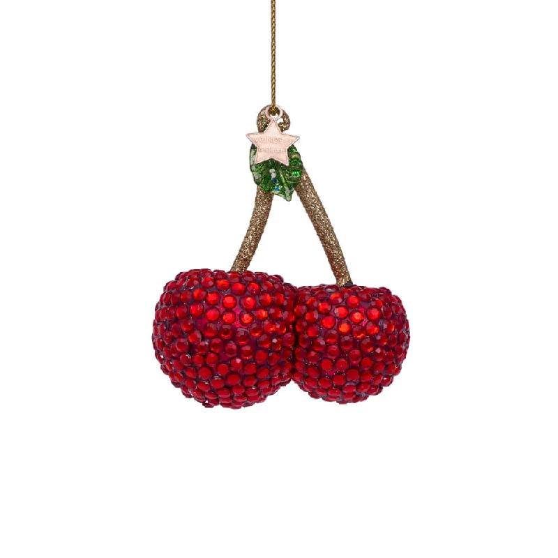 Jeweled Red Cherry Ornament