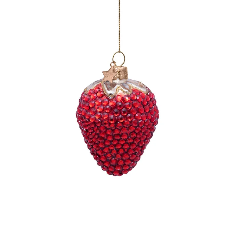 Jeweled Red Strawberry Ornament