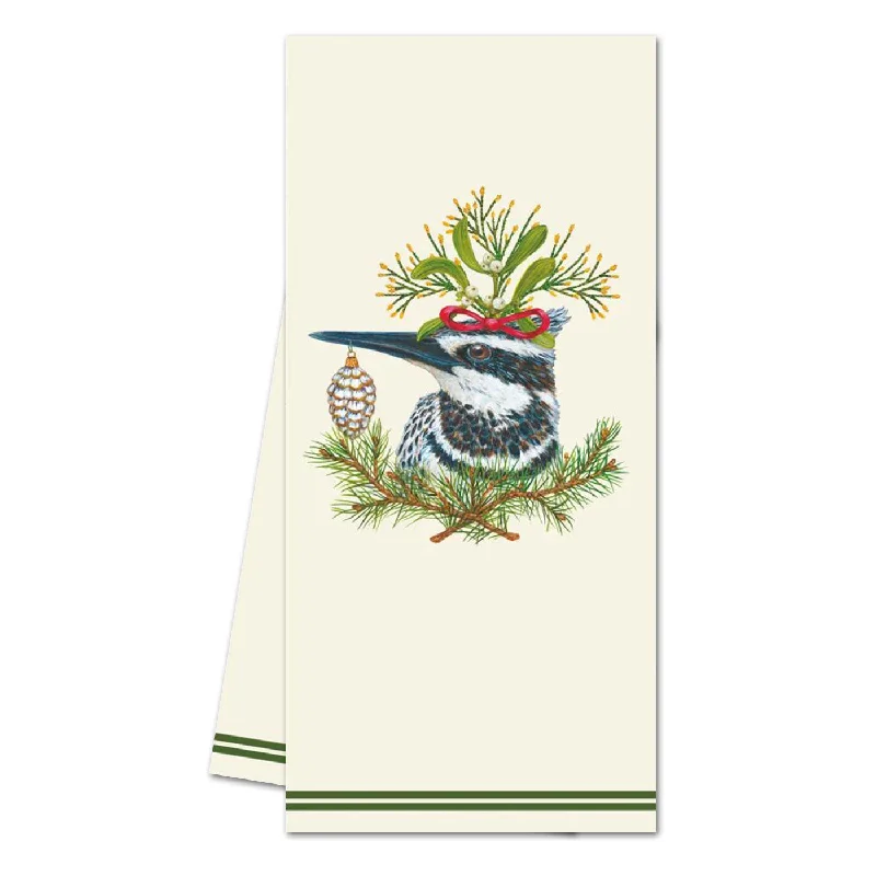 Kingfisher Bird Holiday Cotton Kitchen Towel