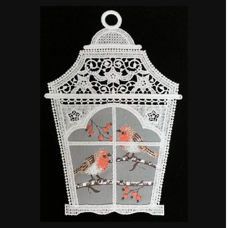 Lace Lg Lanturn with birds