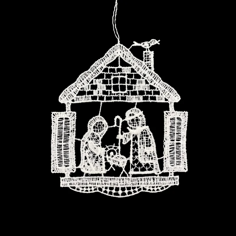 Lace Nativity Scene in House Ornament by StiVoTex Vogel