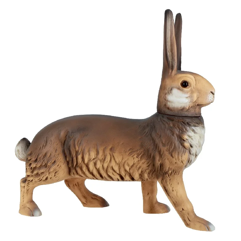 Large Brown Walking Rabbit Paper Mache Candy Container by Marolin Manufaktur