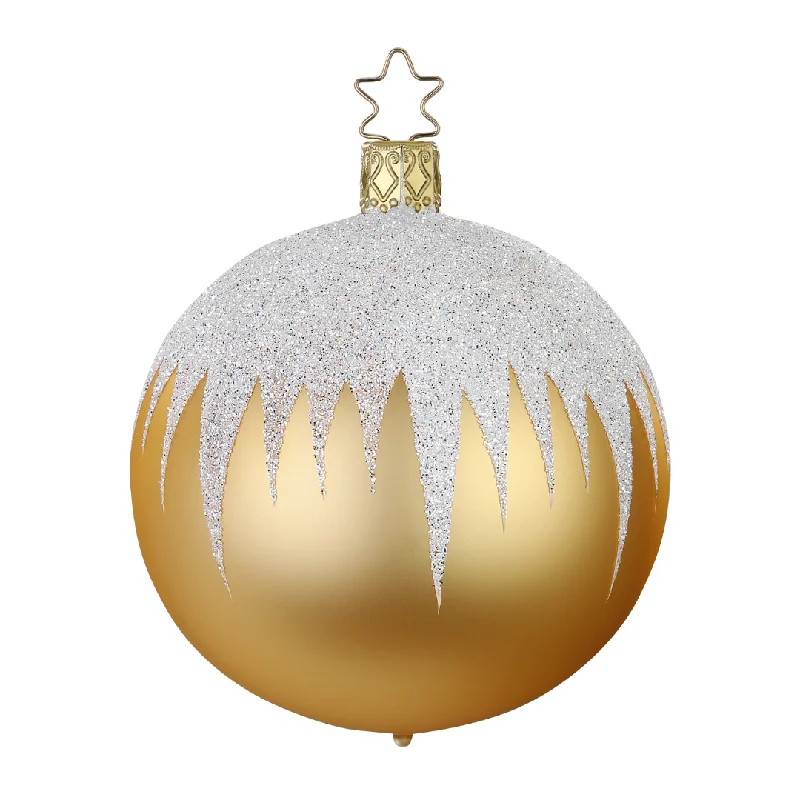 Icicle Ball, inkgold matte, 10cm by Inge Glas of Germany