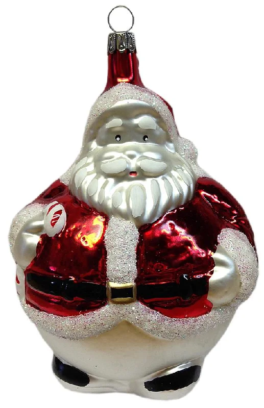 Large Santa with Candy Cane Ornament by Old German Christmas