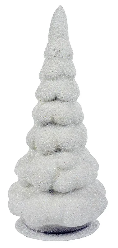 Large White Beaded Tree Candy Container by Ino Schaller