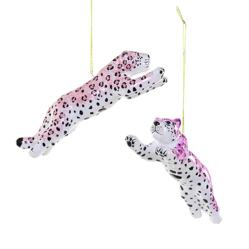 Leaping Leopard Ornament 6"