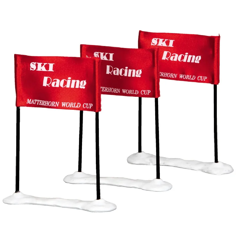 Lemax Vail Village Accessory: Ski Racing Flag, Set of 3 #44805