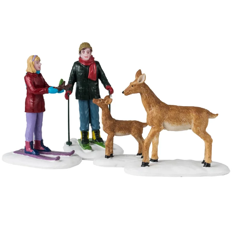 NEW 2024 Lemax Vail Village Figurines: Friendly Wildlife, Set of 4 #42312